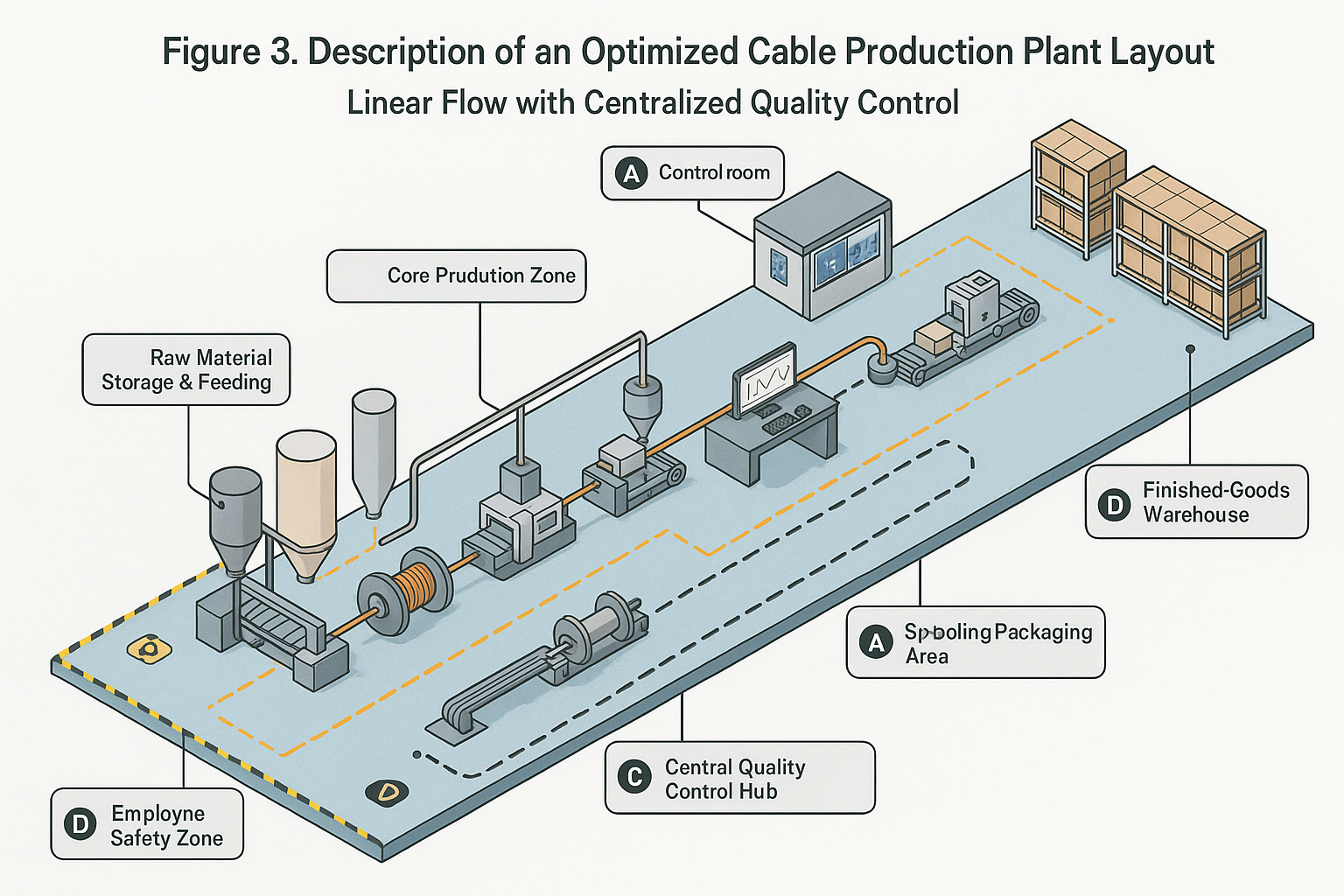 Description of an Optimized Cable Production Plant Layout
